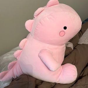 pink dinosaur. off brand squish mellow